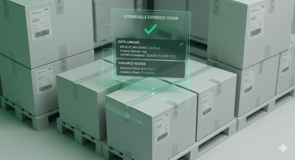 Defendable evidence chain above pallet goods